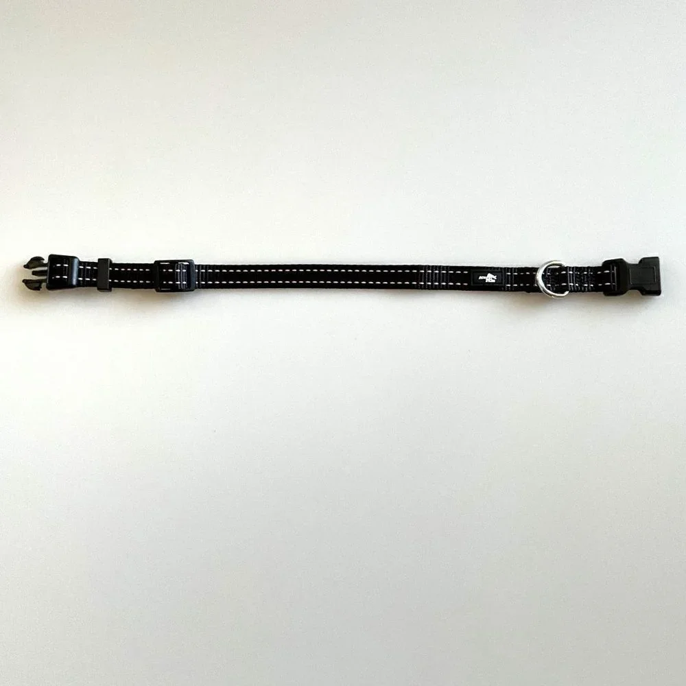ADJUSTABLE QUICK RELEASE DOG COLLAR BLACK PINK